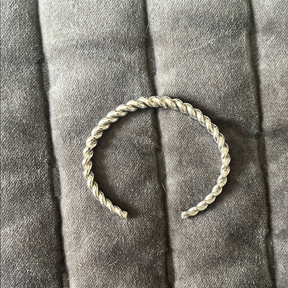Elegant Silver-Tone Twisted Bracelet